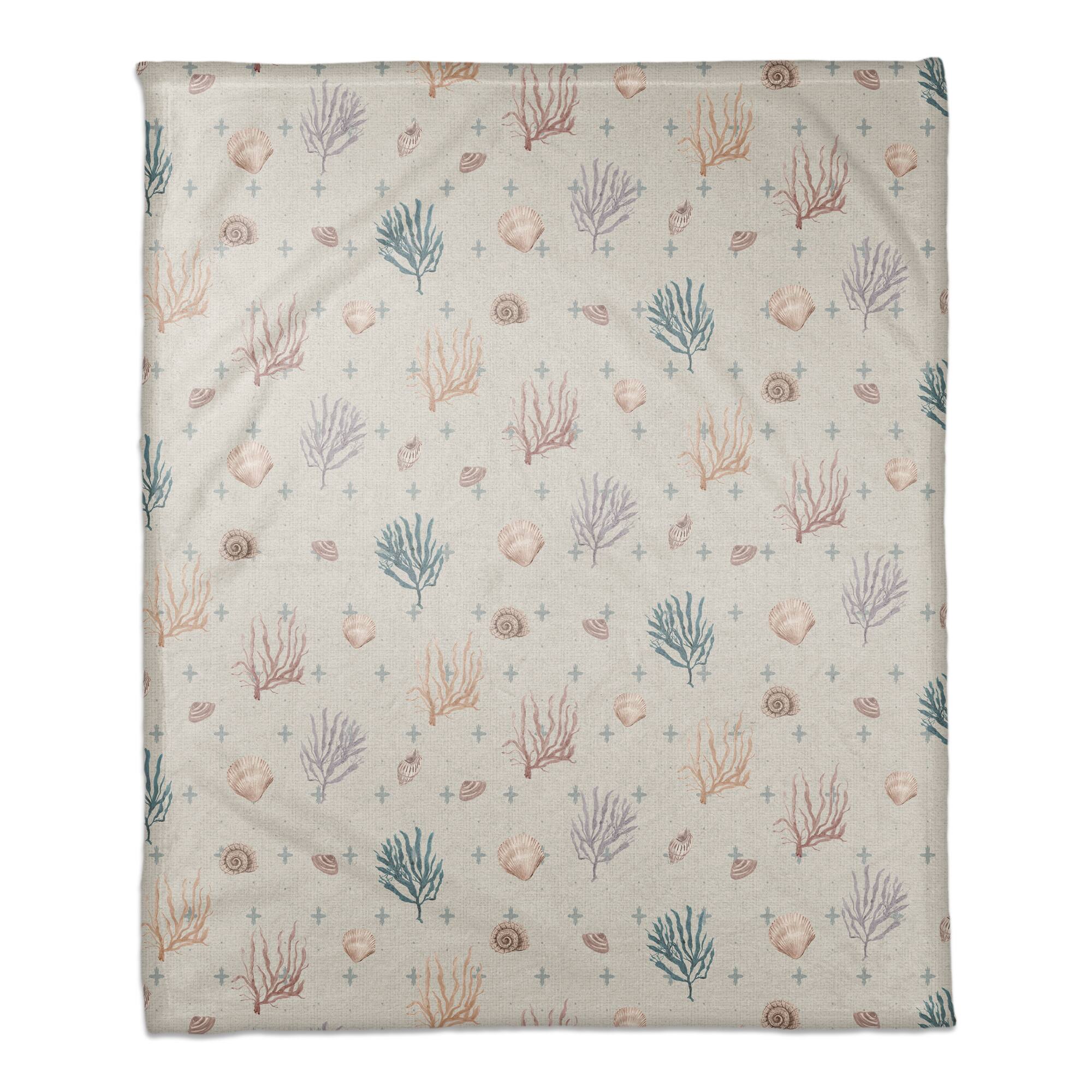 Multi Shell Coral & Plus Coral Fleece Blanket